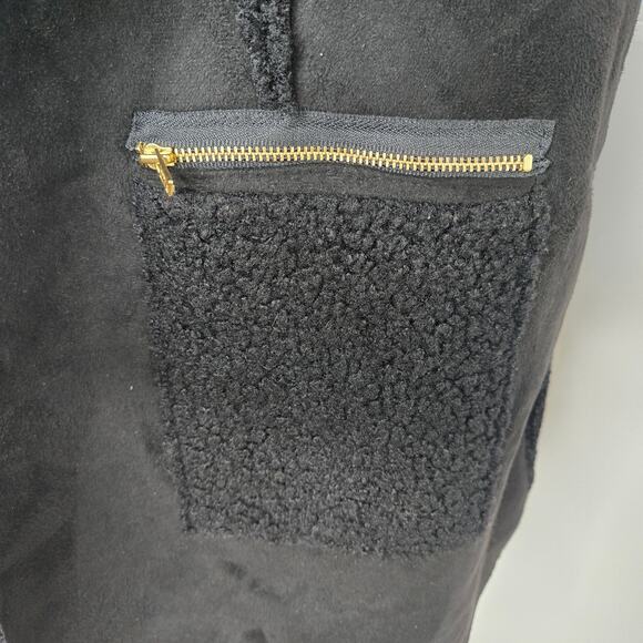 Soft Surroundings EUC Sweater Vest Boucle Open Front Cardigan Suede Large black - Picture 5 of 14